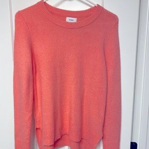 Hot pink simple sweater.